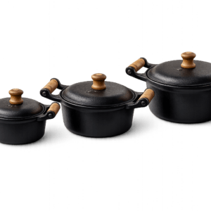 Kit caçarola de ferro fundido 1L, 1,5L e 2L