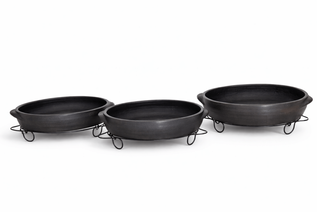 Kit travessa oval de barro P, M e G